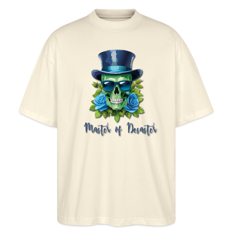 Oversized Unisex T-Shirt mit MASTER OF DESASTER SKULL PRINT - Weißgrau