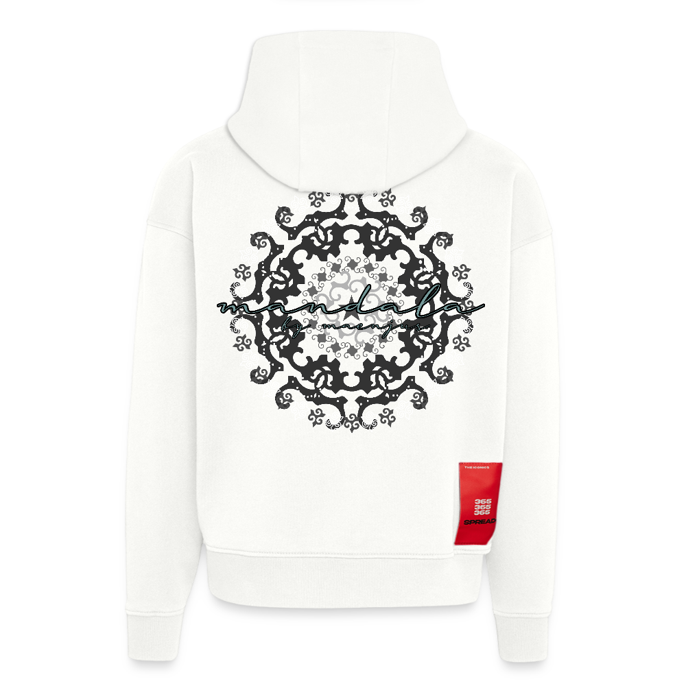 Heavyweight Oversized Organic Hoodie Made in EU mit Mandala Vibes Print - OFF WHITE