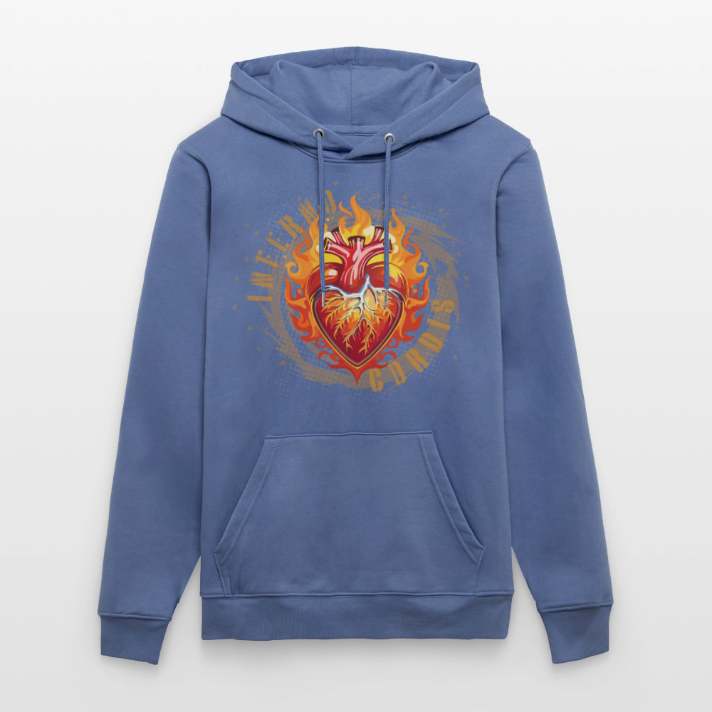 Unisex Bio-Hoodie mit FEUERHERZ PRINT - Blau