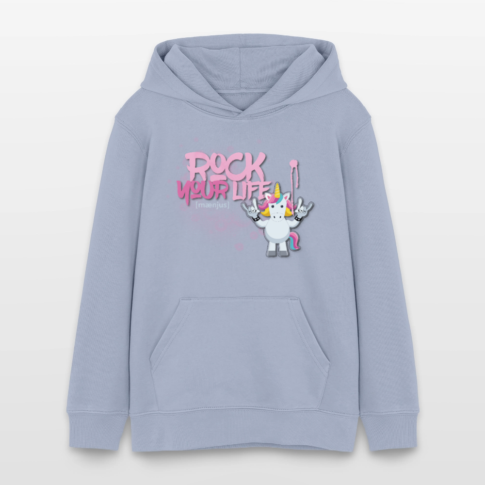 Teens Bio-Hoodie mit ROCK YOUR LIFE PRINT - Lavendel-Violett