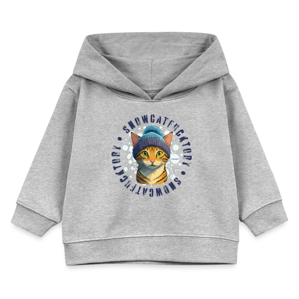 MNJS KIDS Bio Hoodie mit SNOWCATFUCKTORY PRINT - Grau meliert