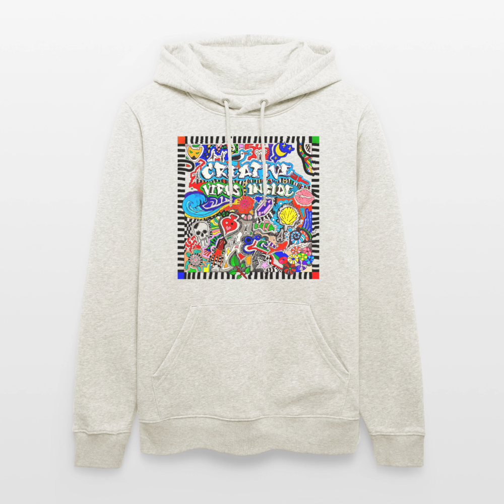 Unisex Bio-Hoodie mit CREATIVE VIRUS INSIDE PRINT - Beige meliert