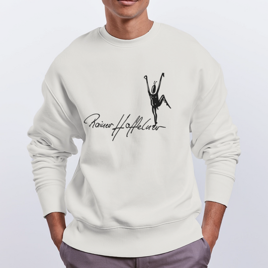 Unisex Oversize Bio Pullover mit TUSCHEMÄNNCHEN PRINT - OFF WHITE