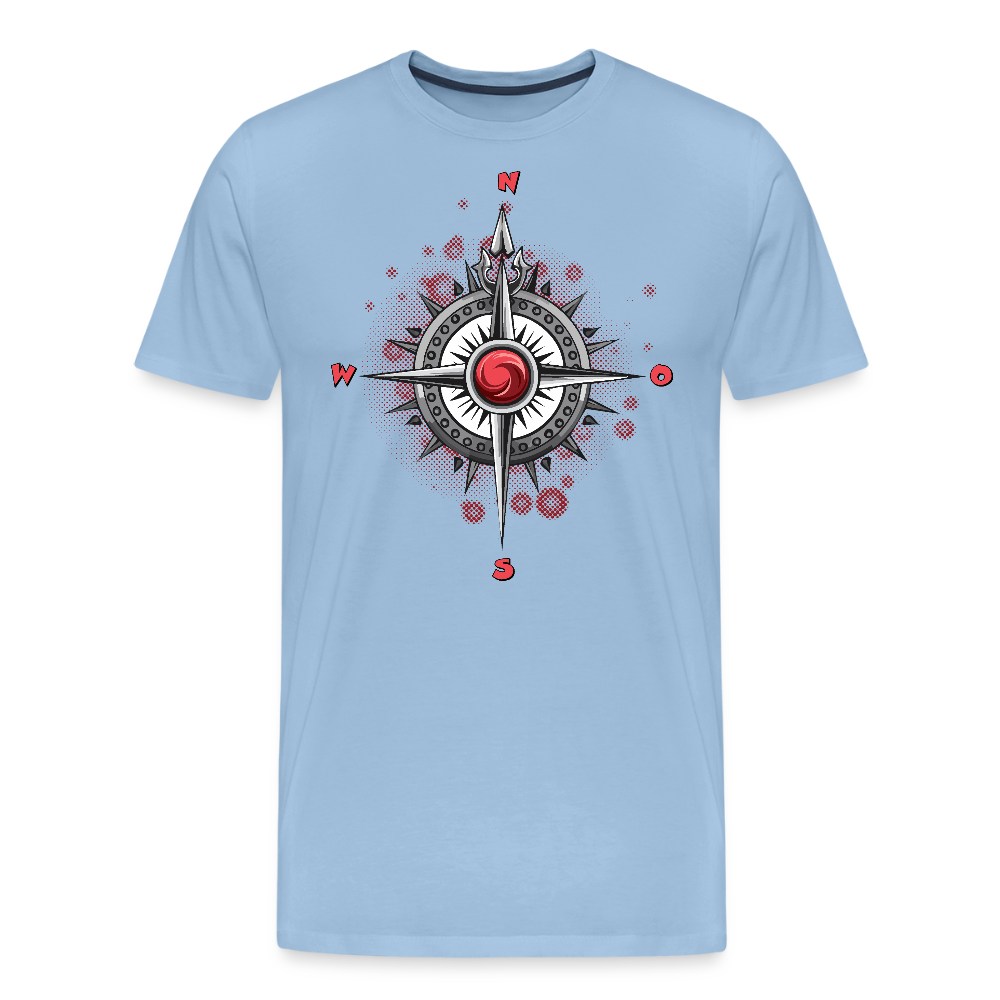 Männer Premium T-Shirt mit WINDROSE PRINT - Sky