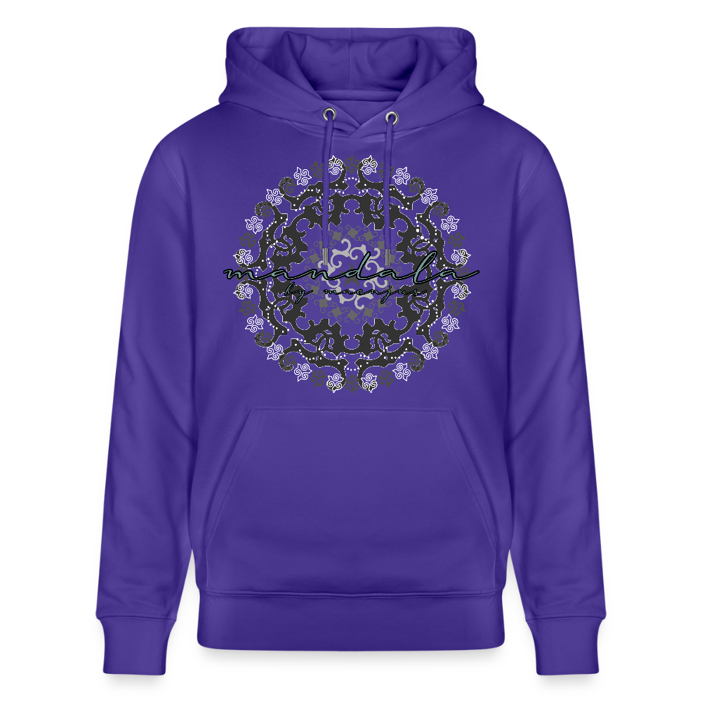 Unisex Bio-Hoodie mit BLACK MANDALA PRINT - Purple Love 