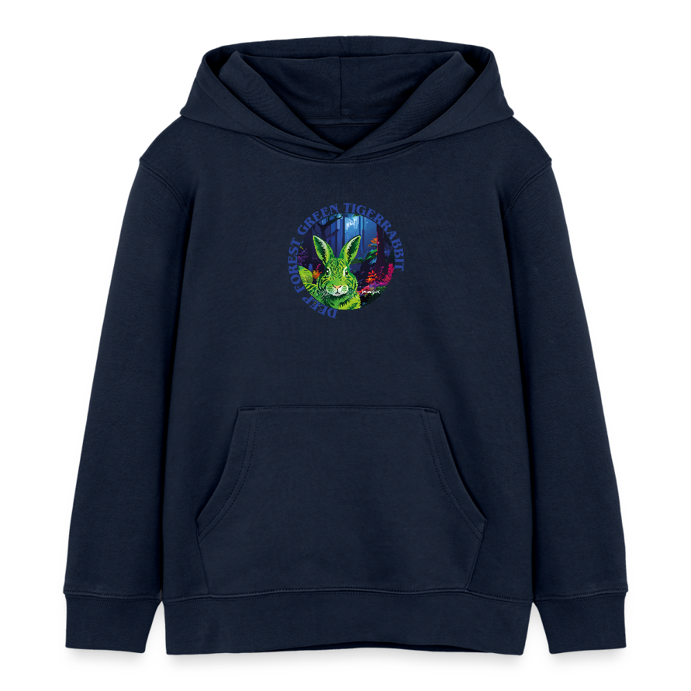 MNJS KIDS Bio-Hoodie mit DEEP FOREST GREEN TIGERRABBIT PRINT - Navy