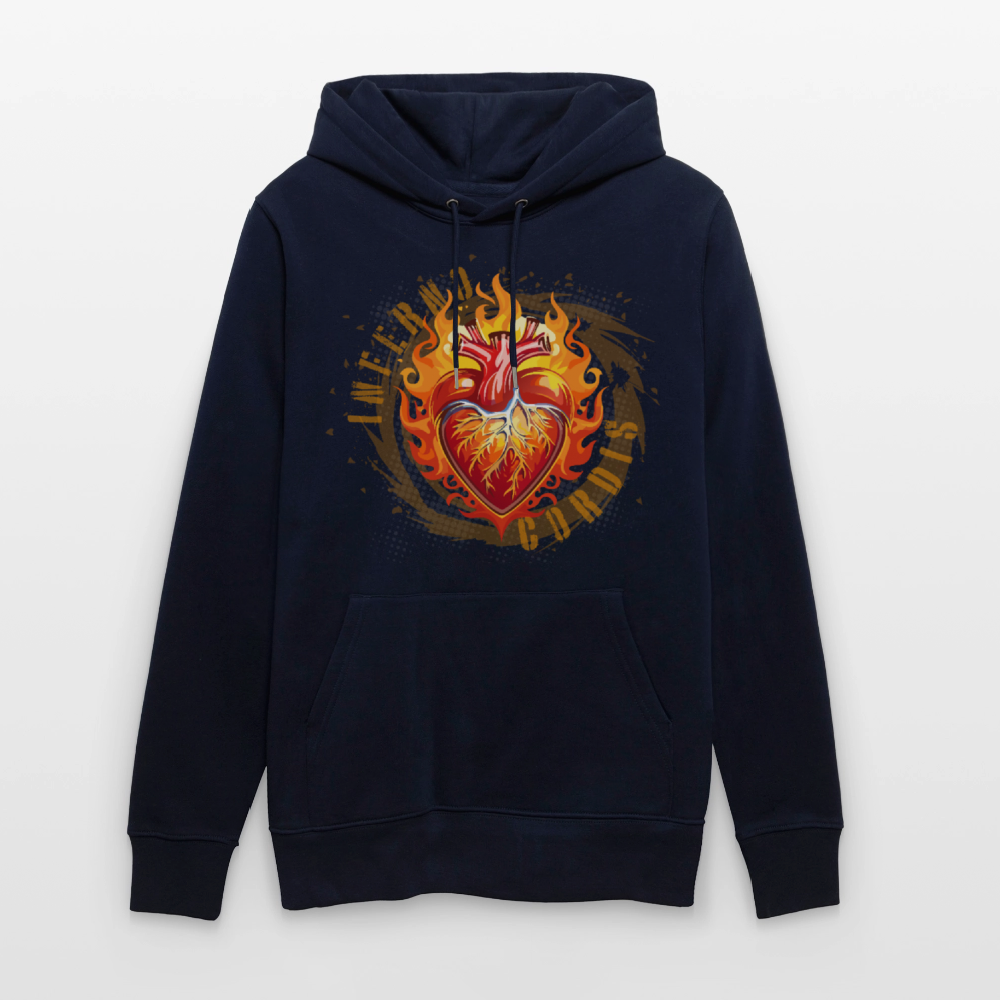 Unisex Bio-Hoodie mit FEUERHERZ PRINT - Navy