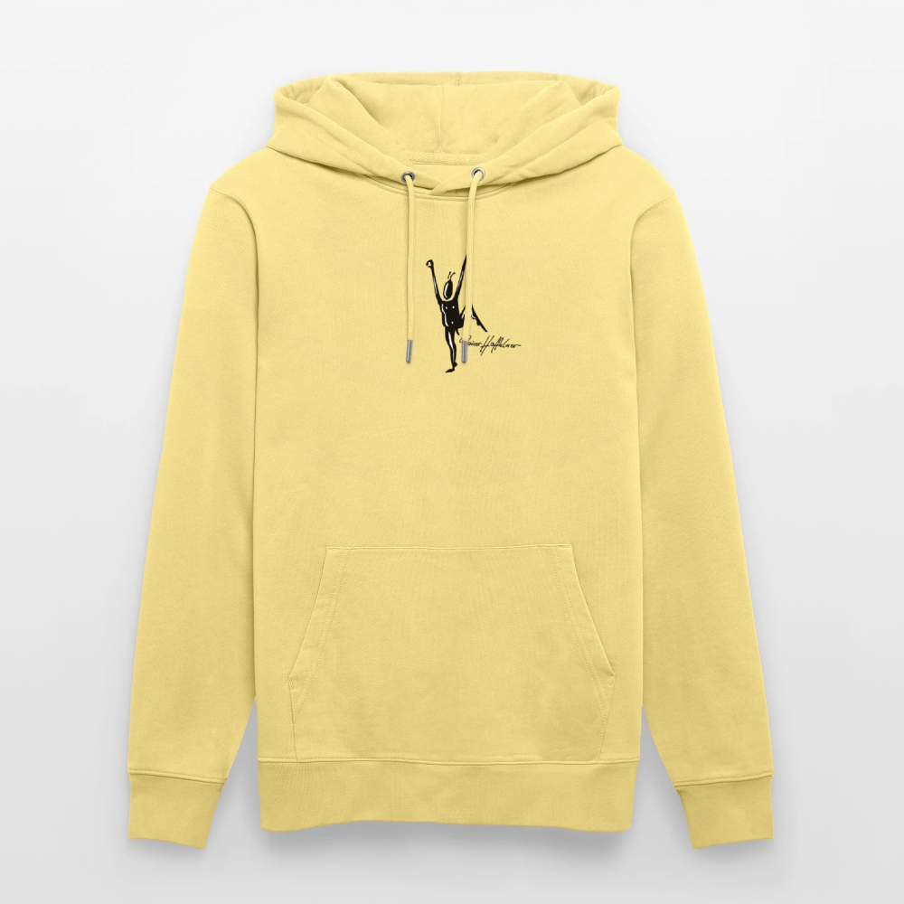 Unisex Bio-Hoodie mit TUSCHEMÄNNCHEN PRINT - Gelb Viva 