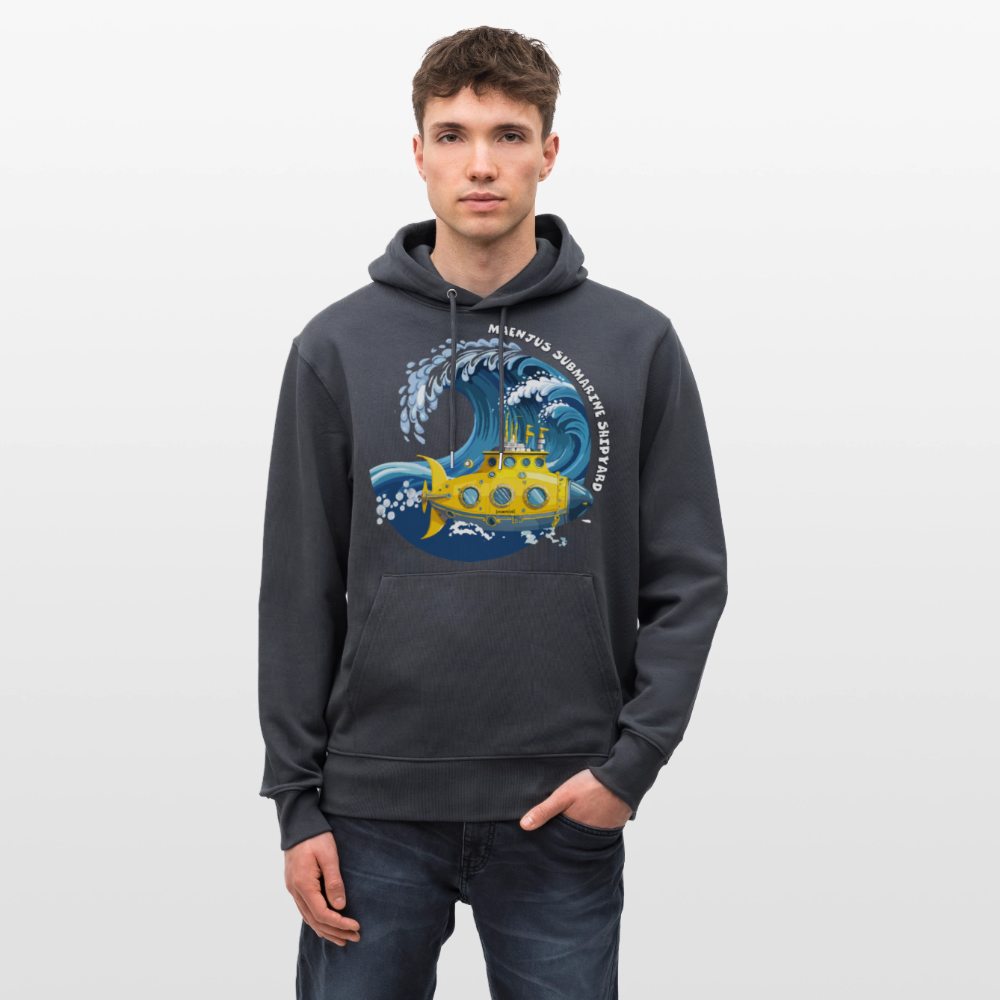 Unisex Bio-Hoodie mit MAENJUS SUBMARINE SHIPYARD PRINT - Indigoblau