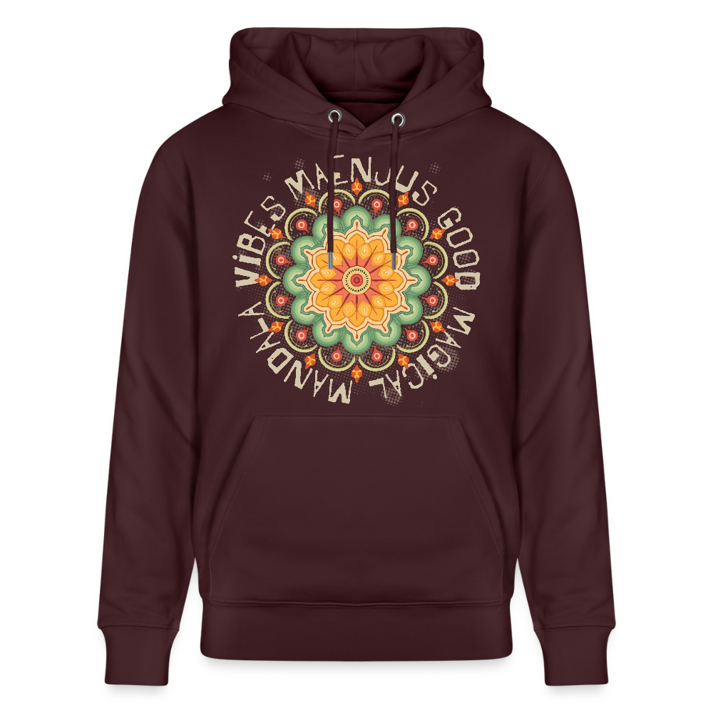 Unisex Bio-Hoodie mit MANDALA VIBES PRINT - Maroon