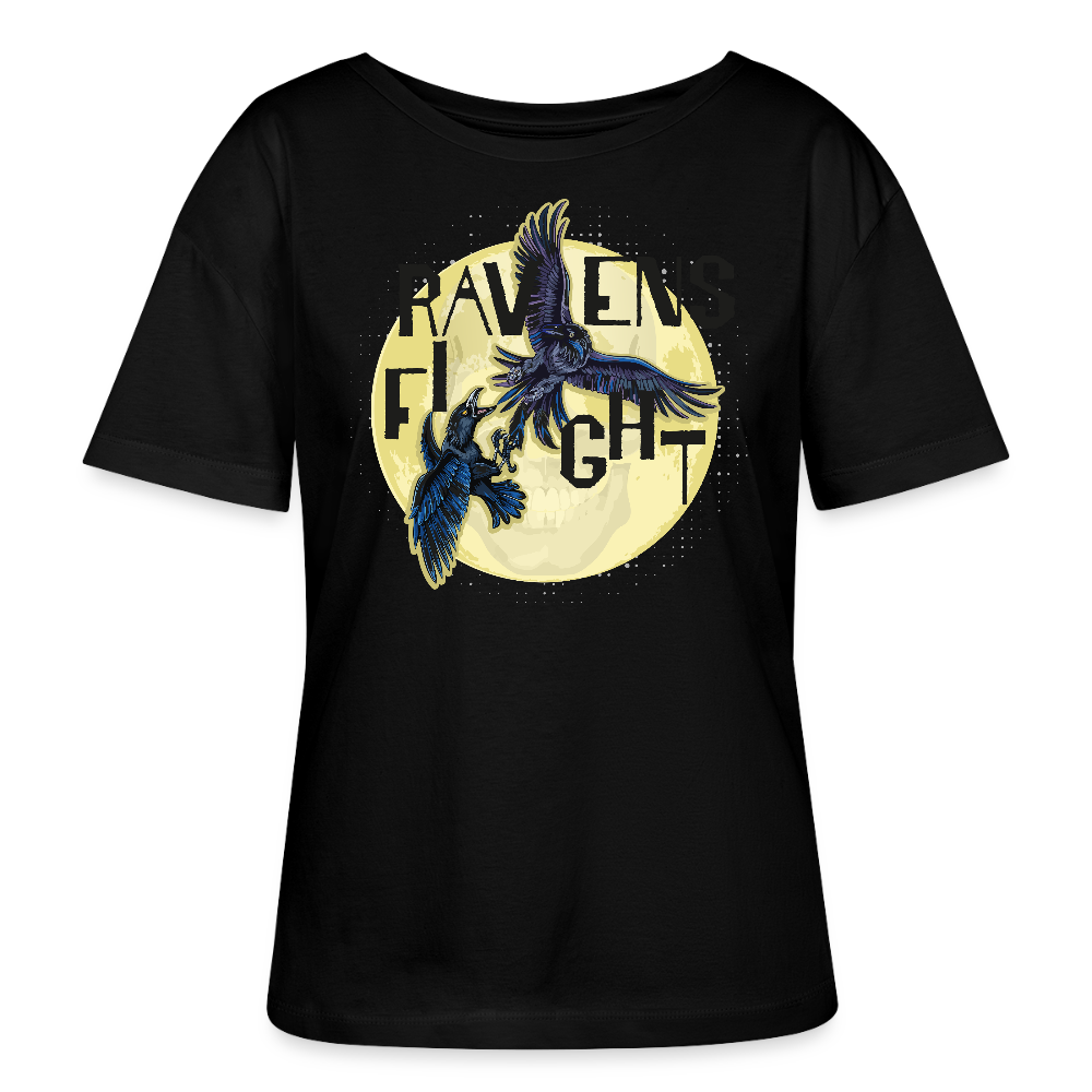 Frauen T-Shirt mit RAVENS FIGHT PRINT - Schwarz