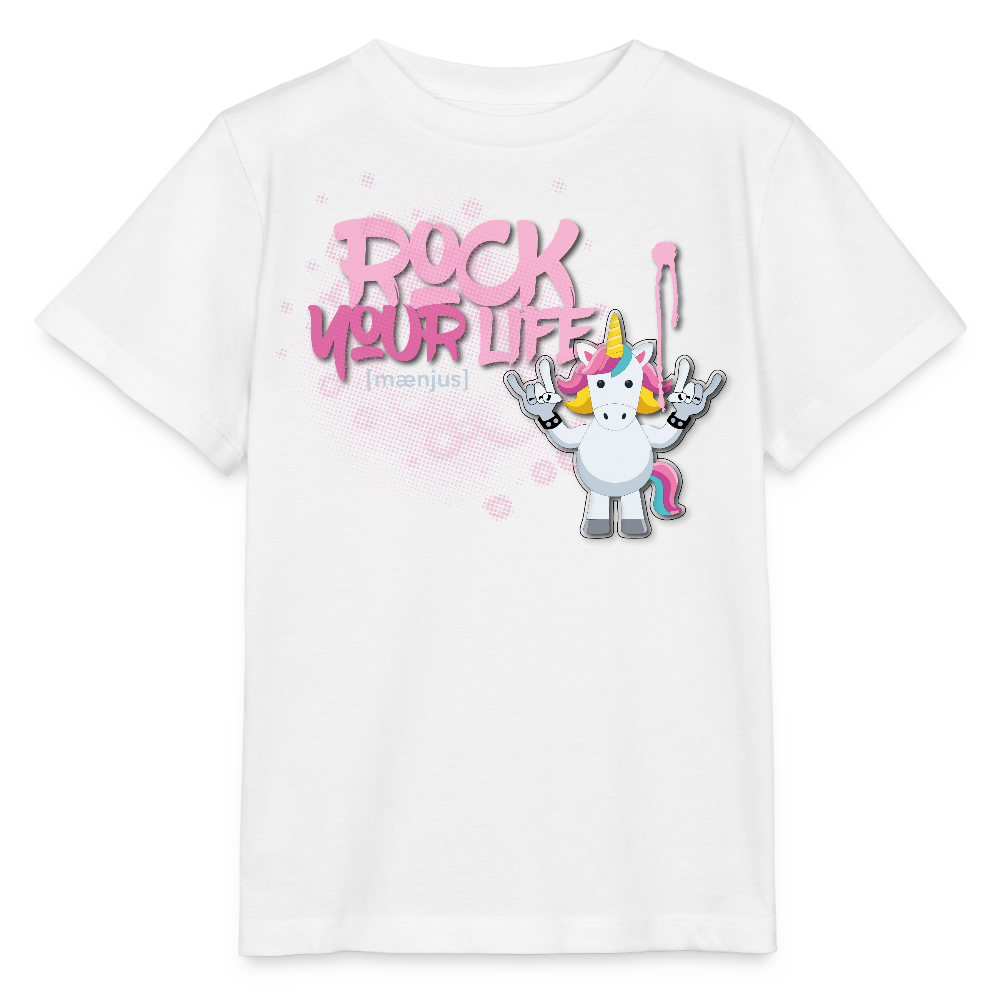 MNJS KIDS Bio T-Shirt mit ROCK YOUR LIFE PRINT - Weiß