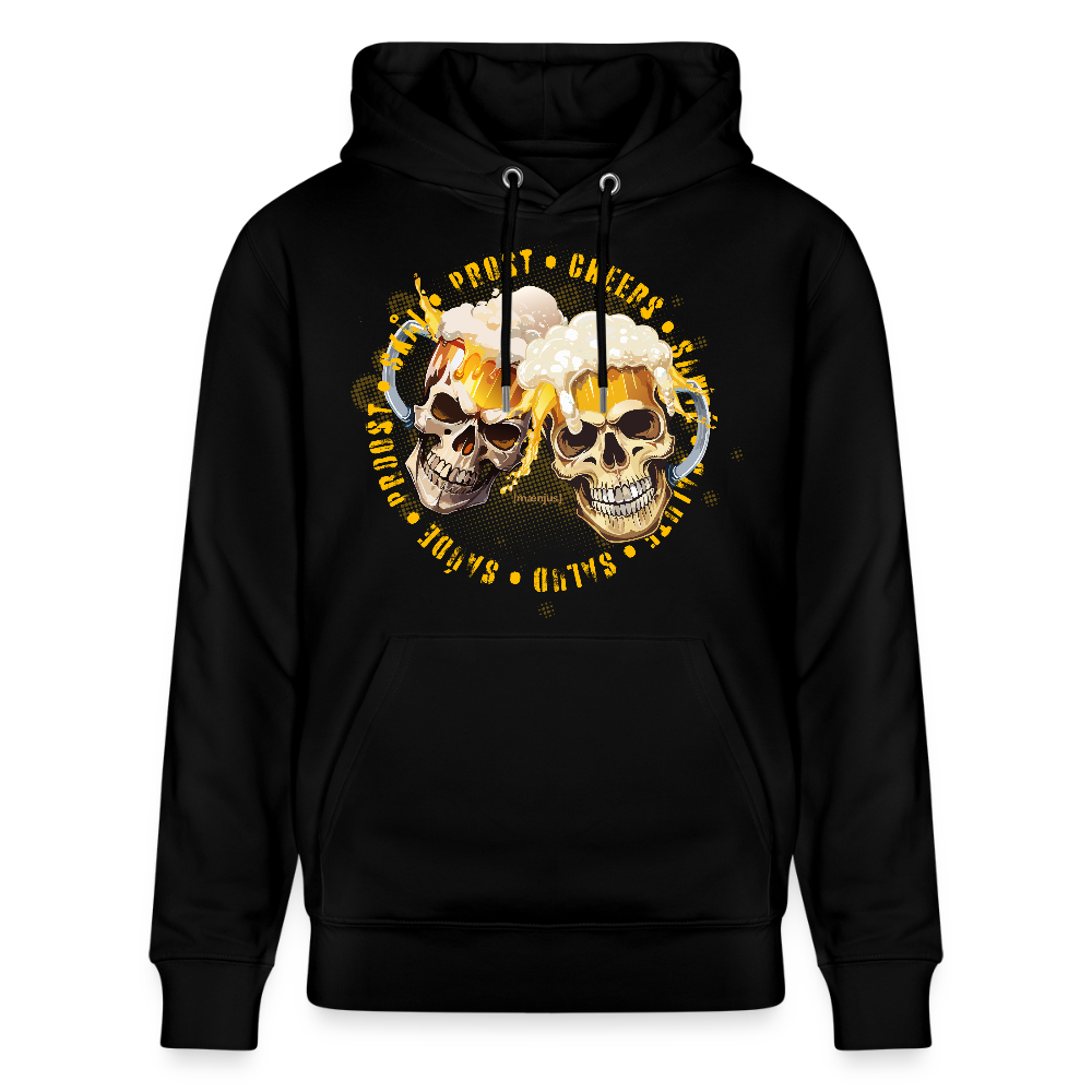 Unisex Bio-Hoodie mit OKTOBERFEST SKULL BOY PRINT - Schwarz