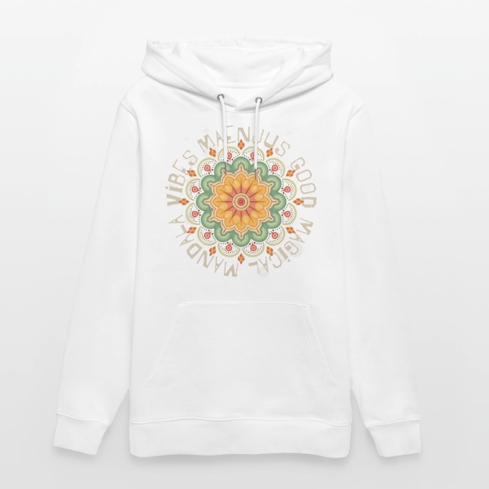 Unisex Bio-Hoodie mit MANDALA VIBES PRINT - Weiß