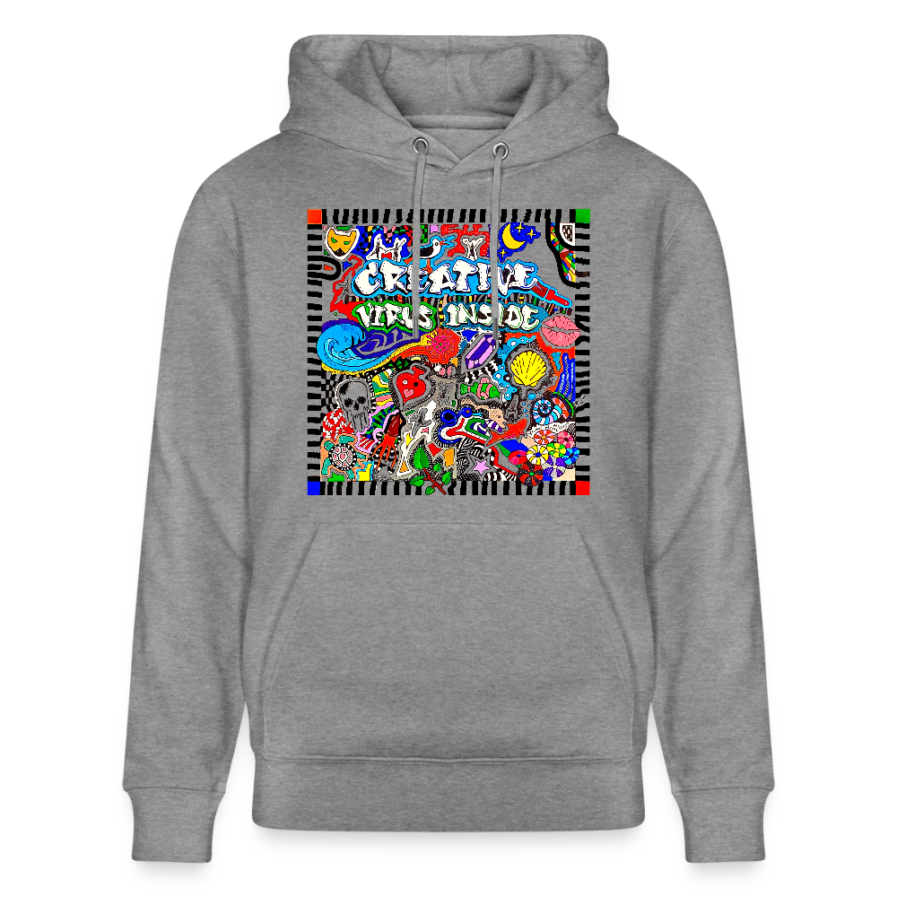 Unisex Bio-Hoodie mit CREATIVE VIRUS INSIDE PRINT - Hellgrau marmoriert