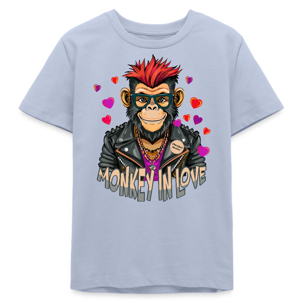 MNJS TEENS Bio T-Shirt mit MONKEY IN LOVE PRINT - Lavendel-Violett