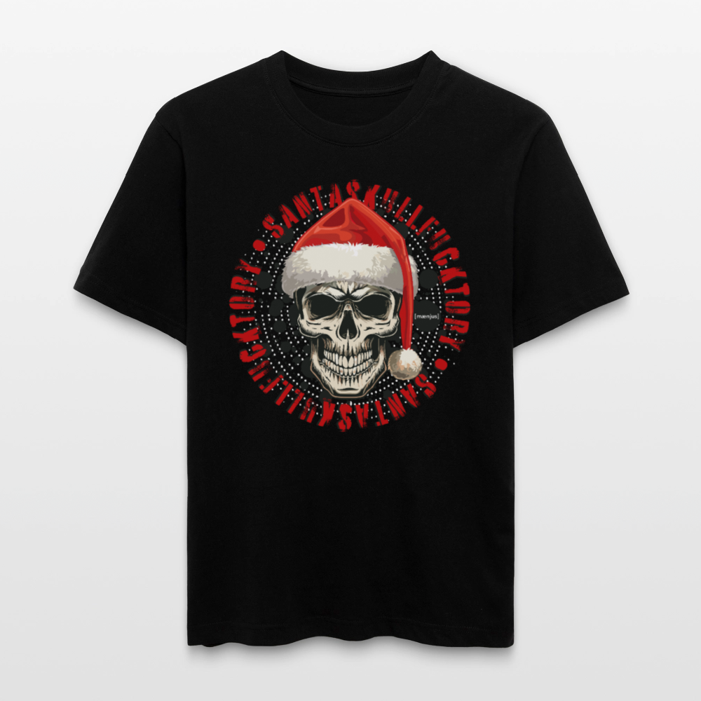 Unisex Bio-T-Shirt mit SANTASKULL FUCKTORY PRINT - Schwarz