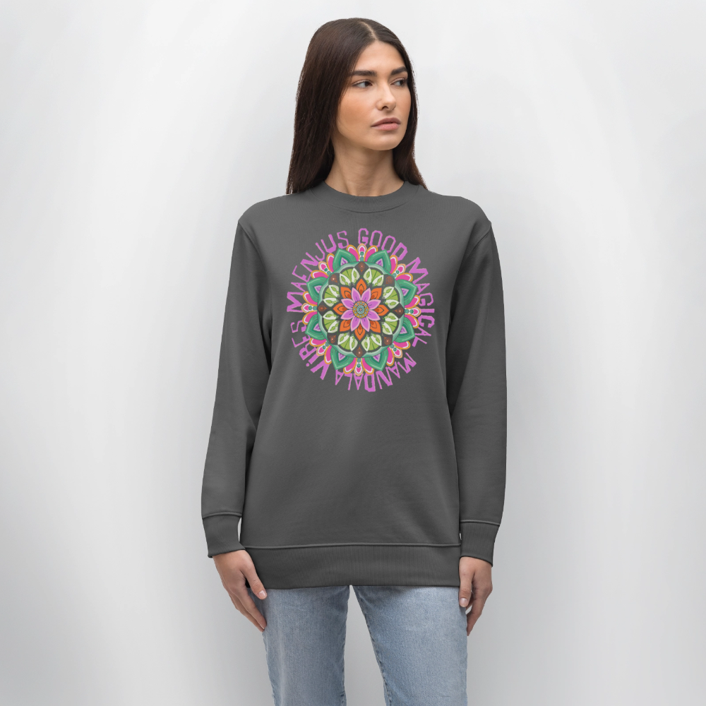 Unisex Bio-Sweatshirt mit MANDALA VIBES PRINT - Anthrazit