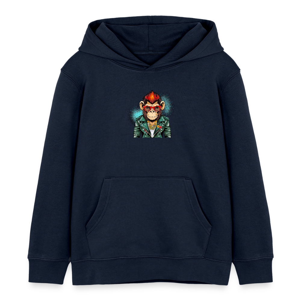 MNJS KIDS Bio-Hoodie mit MONKEY PRINT - Navy