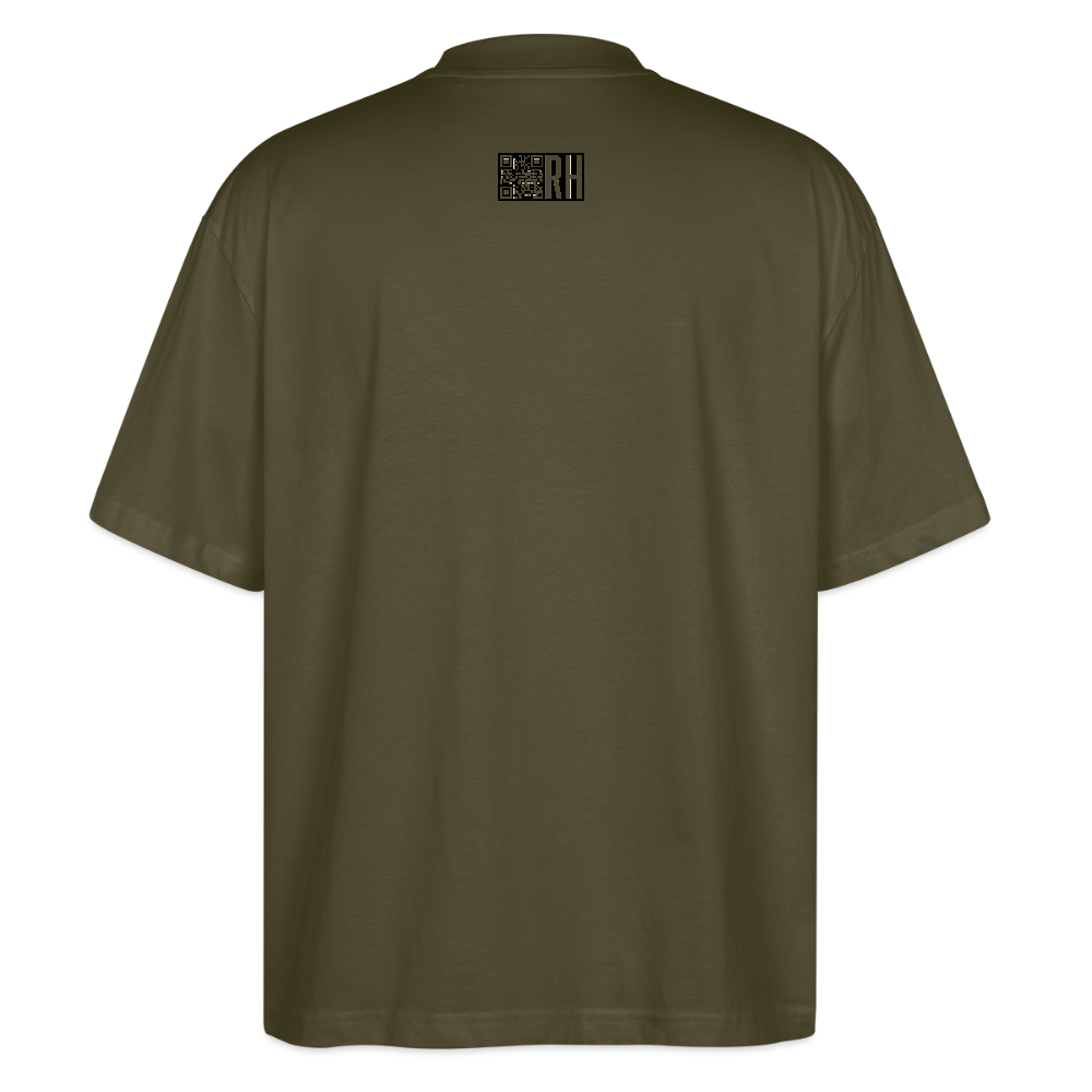 Oversized Unisex Bio T-Shirt mit TUSCHEMÄNNCHEN PRINT - Khaki