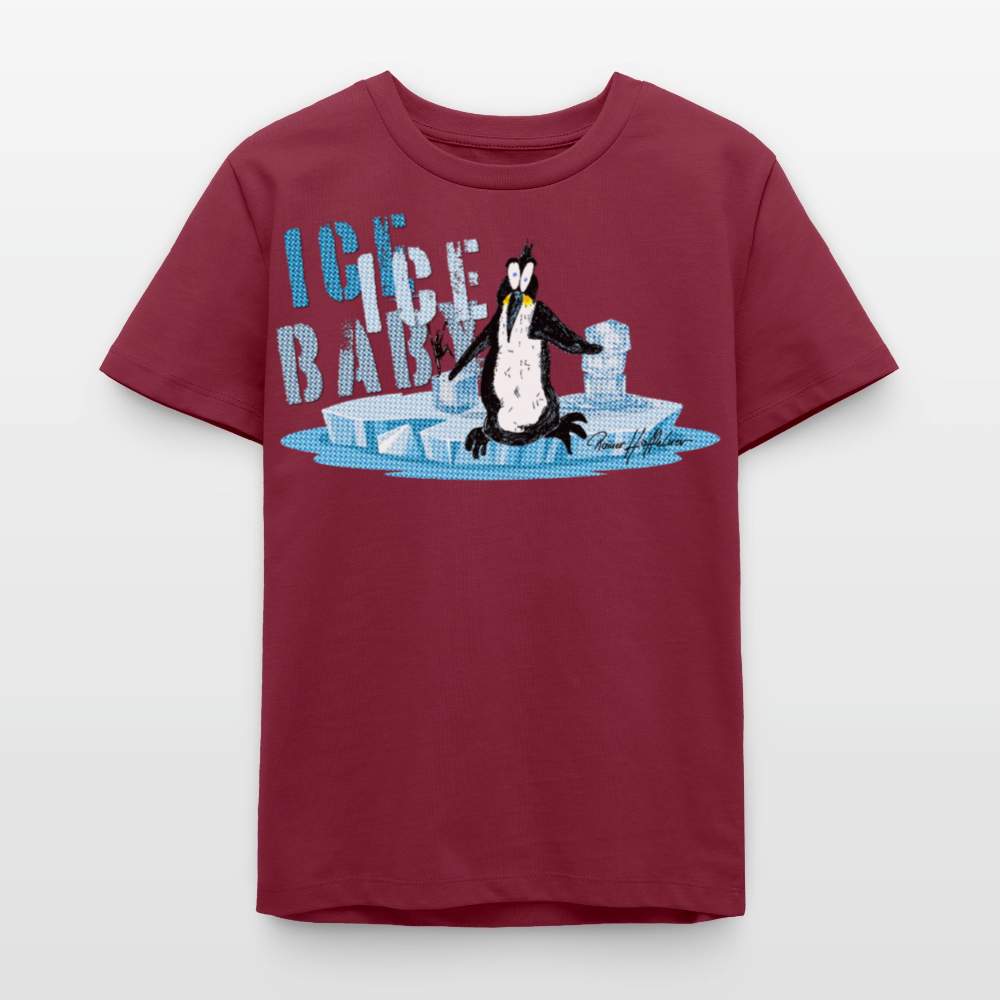 MNJS TEENS Bio T-Shirt mit ICE ICE BABY PRINT - Burgunderrot
