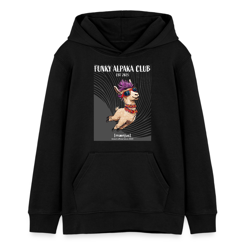 MNJS TEENS Bio-Hoodie mit FUNKY ALPAKA CLUB PRINT - Schwarz