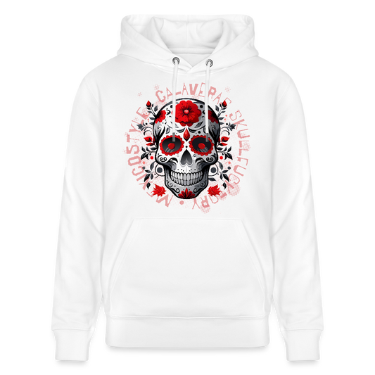 Unisex Hoodie mit CALAVERAS SKULL PRINT - Weiß