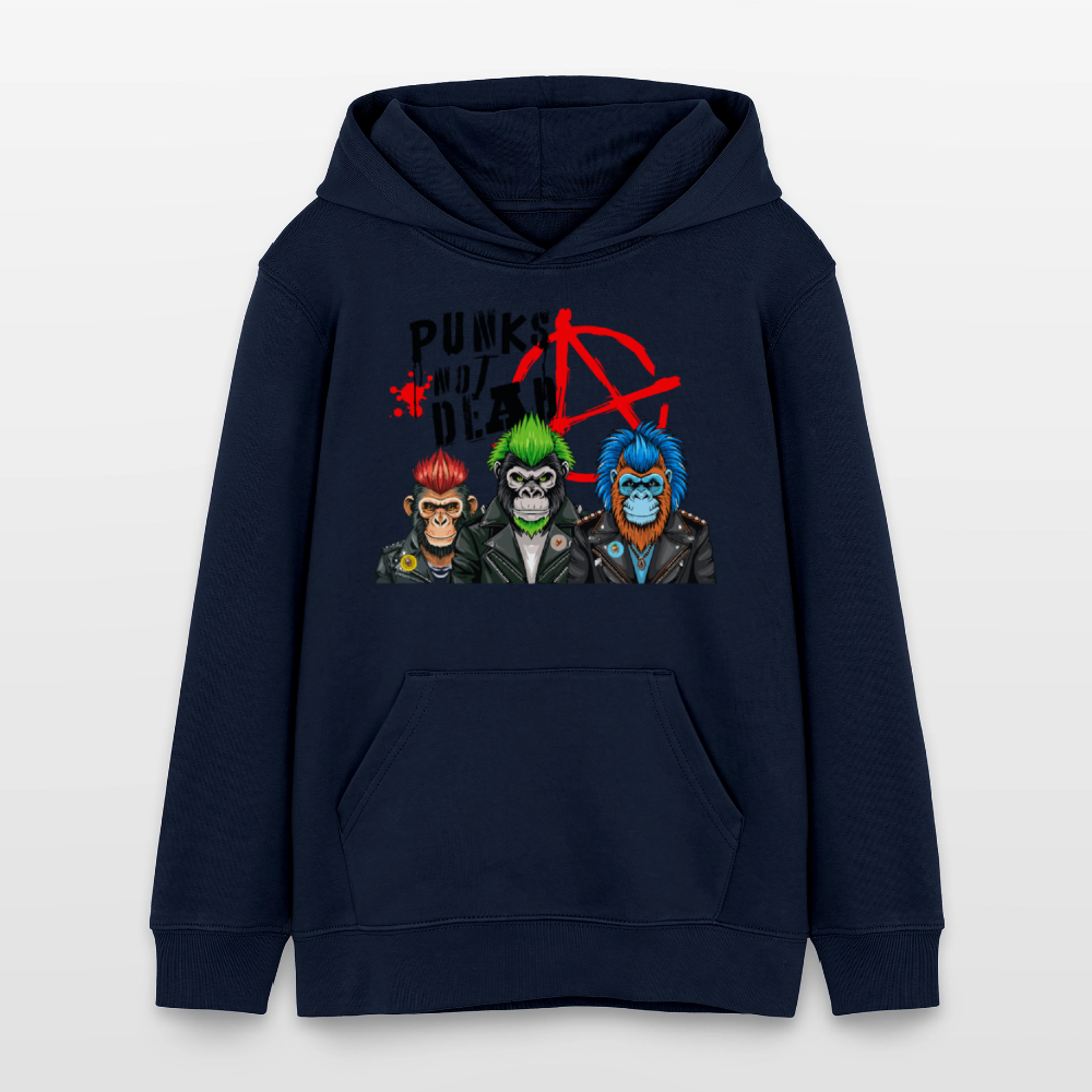 MNJS TEENS Bio-Hoodie mit PUNKS NOT DEAD PRINT - Navy