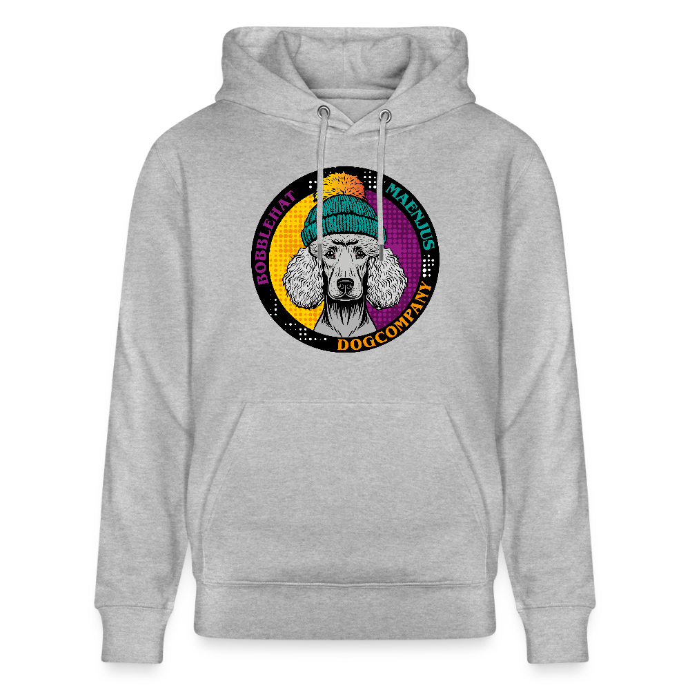 SUnisex Bio-Hoodie mit BOBBLEHAT DOGCOMPANY PRINT - Grau meliert