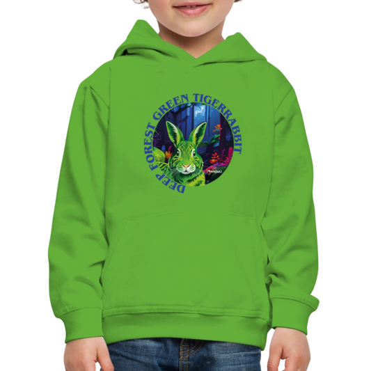MNJS KIDS Premium Hoodie mit DEEP FOREST GREEN TIGERRABBIT PRINT - Hellgrün