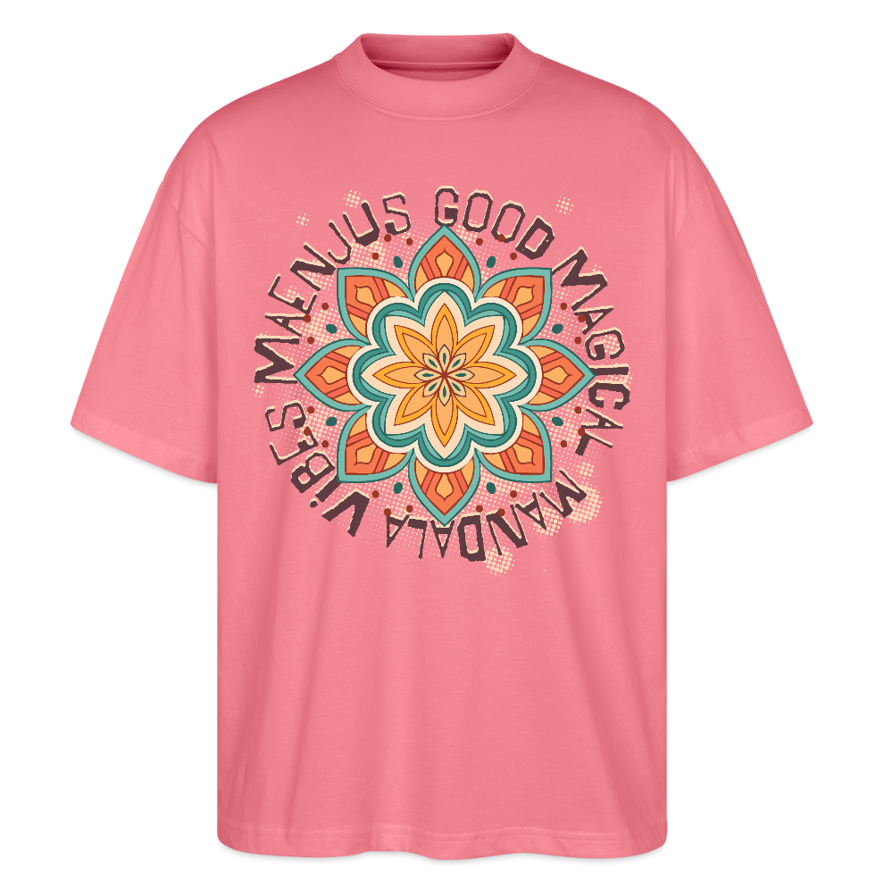 Oversized Unisex Bio T-Shirt mit MANDALA VIBES PRINT - Pink 