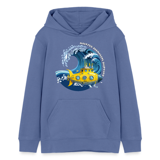 Teens Bio-Hoodie mit MAENJUS SUBMARINE SHIPYARD PRINT - Blau