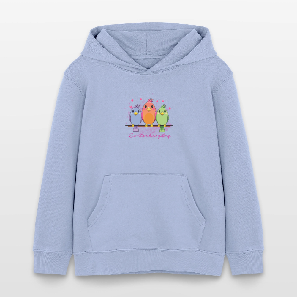MNJS KIDS Bio-Hoodie mit ZWITSCHERGÄNG PRINT - Sky