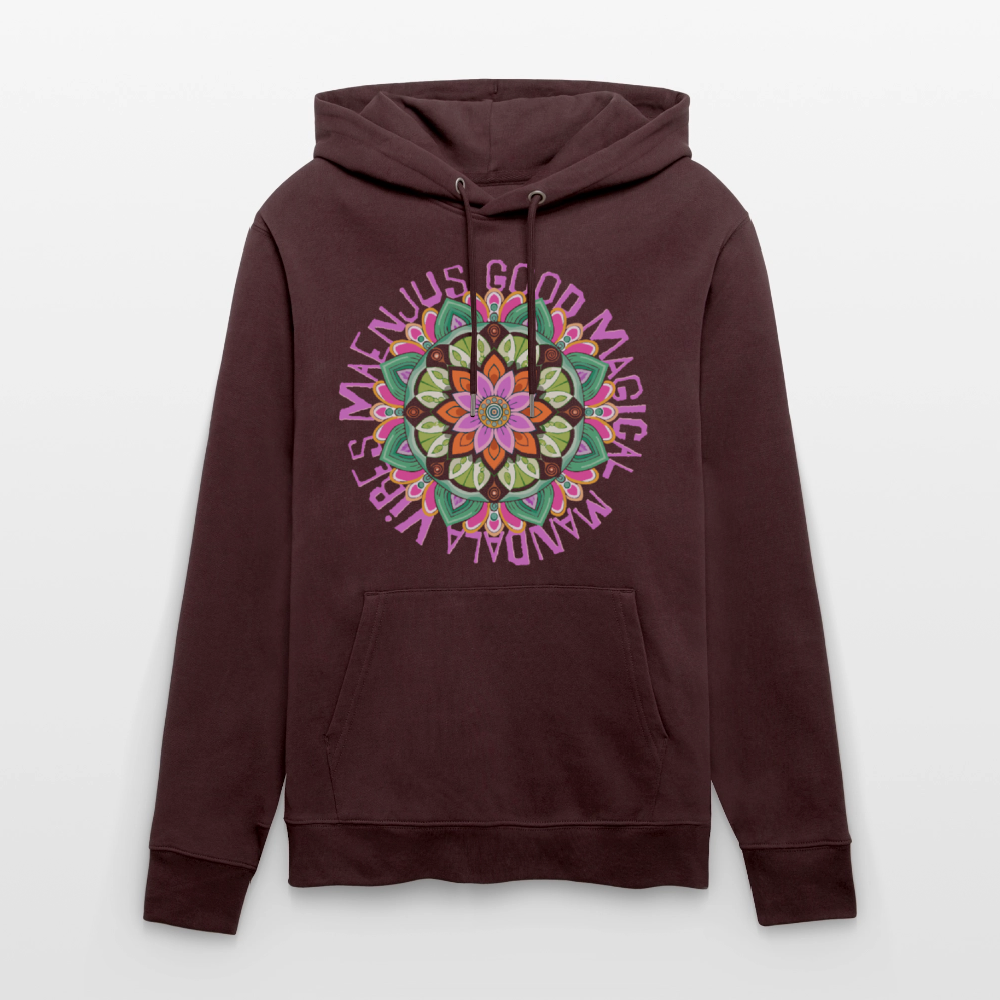 Unisex Bio-Hoodie mit MANDALA VIBES PRINT - Maroon