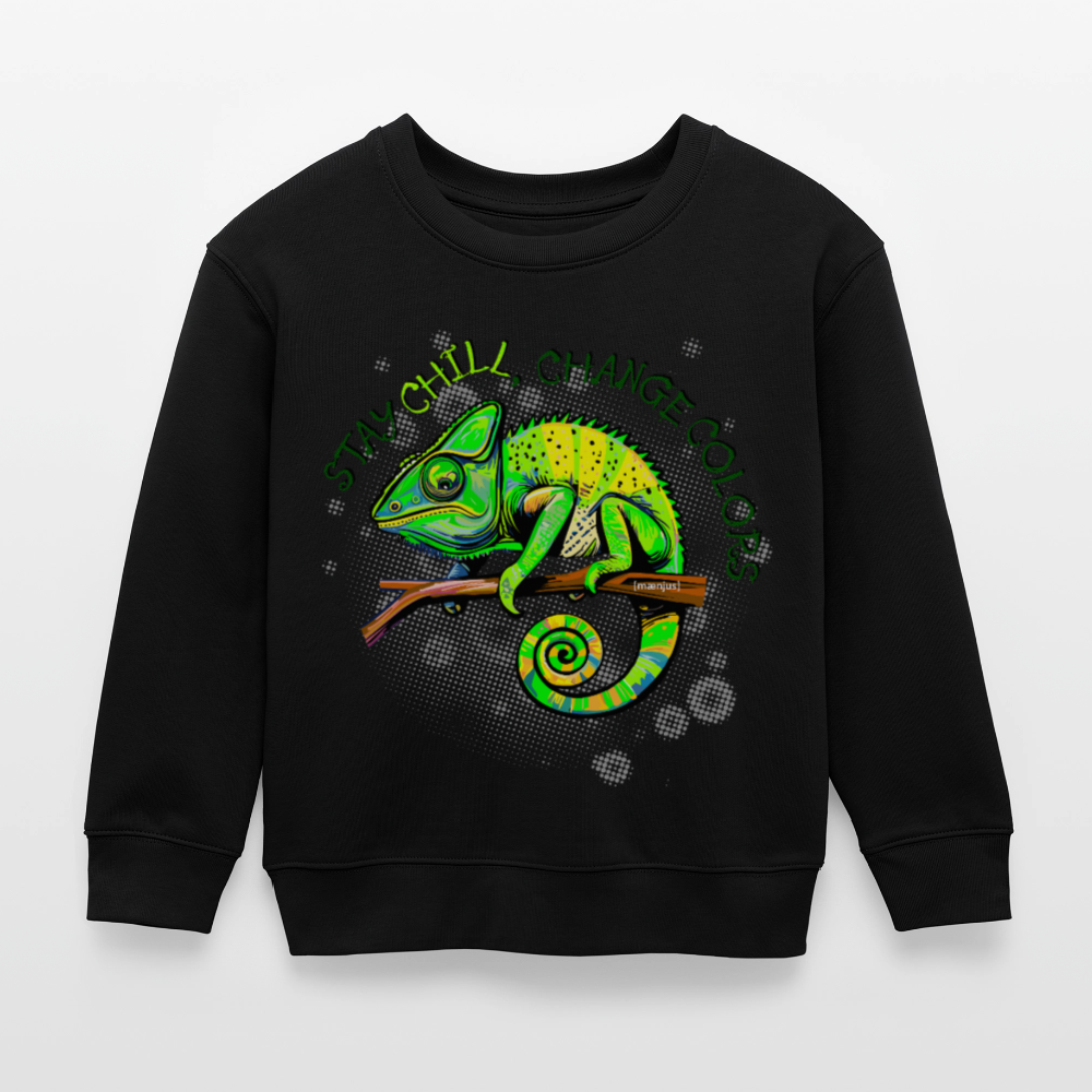 MNJS KIDS Mini Changer Bio Sweatshirt mit CAMAELEON PRINT - Schwarz