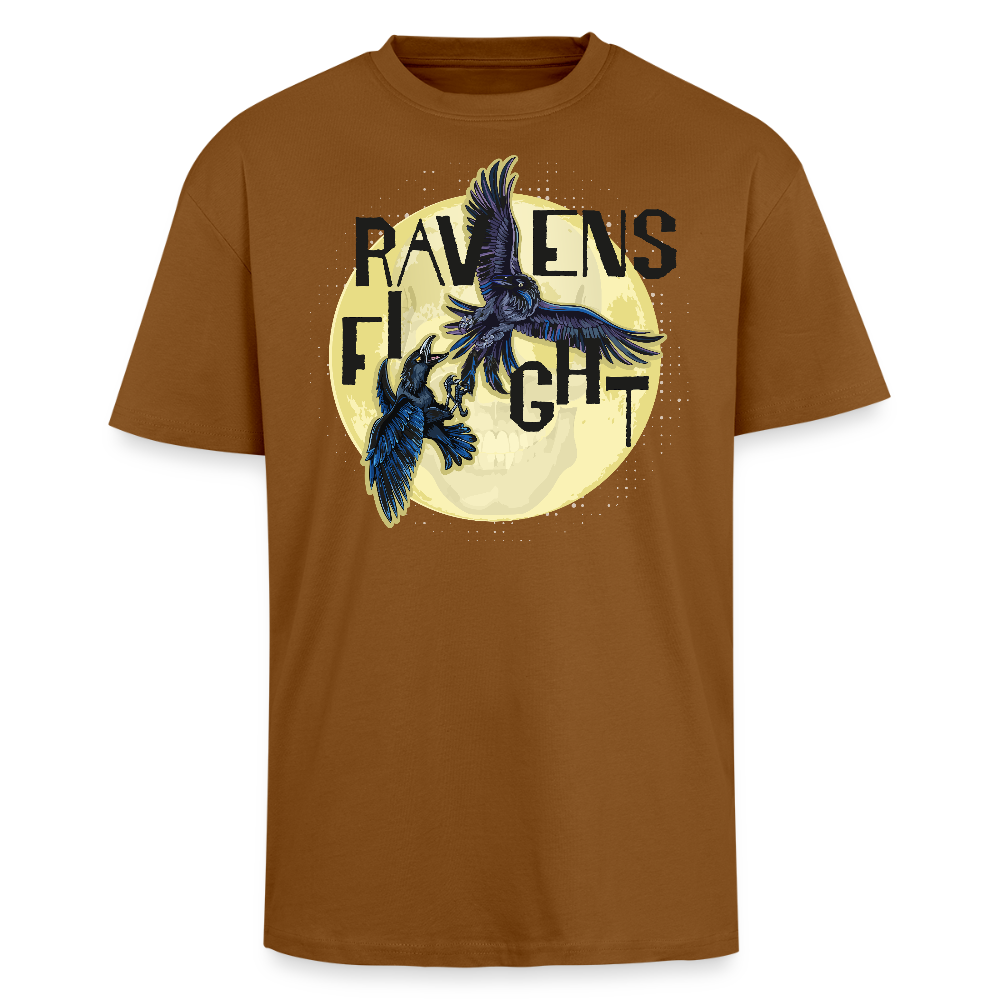 Heavy Oversize T-Shirt mit RAVENS FIGHT PRINT - Toffee