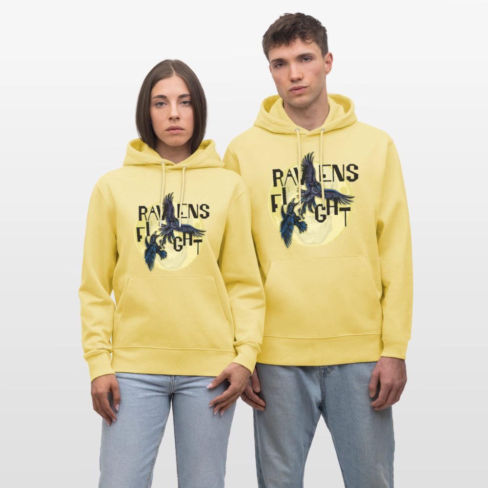 Unisex Hoodie mit RAVENS FIGHT PRINT - Gelb Viva 