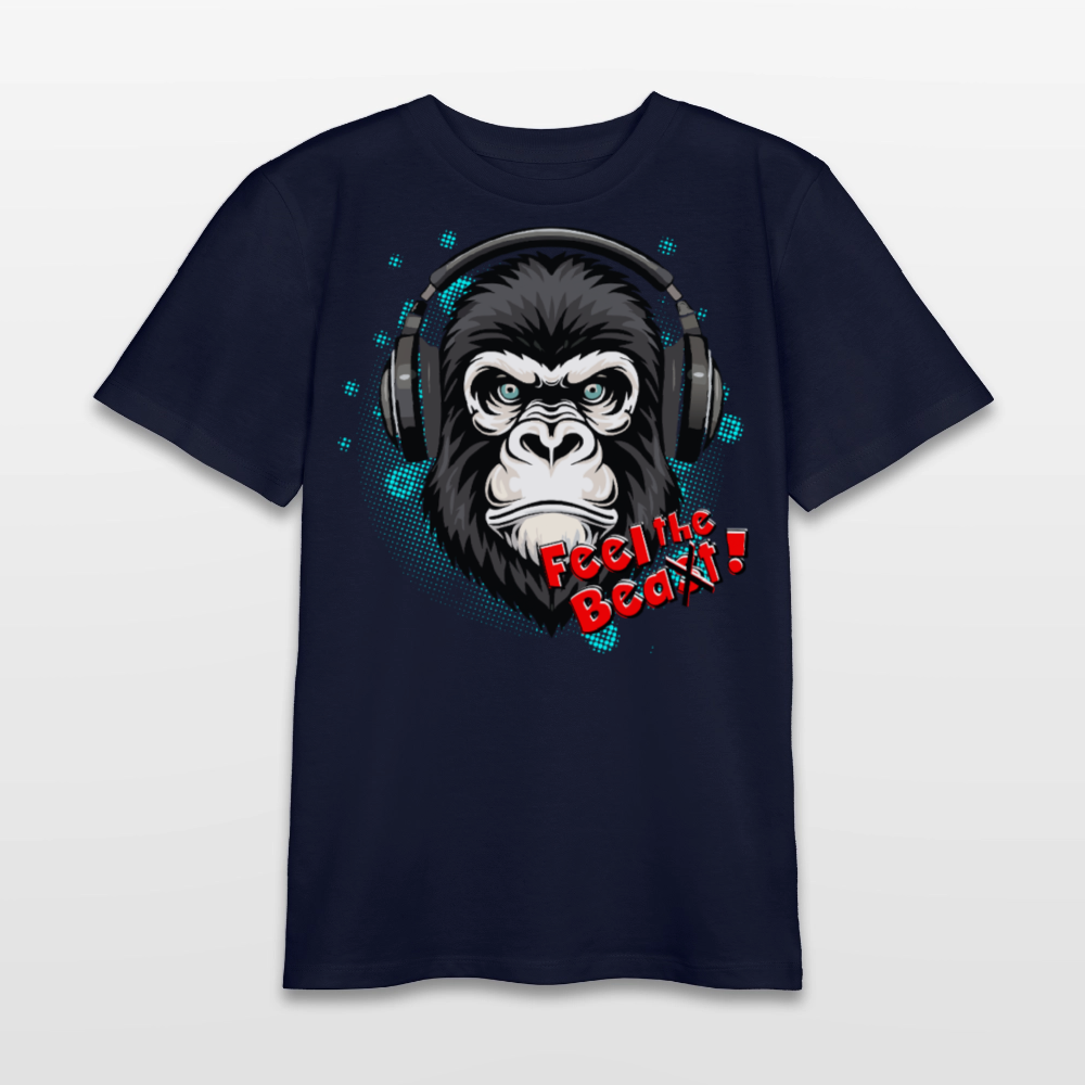 MNJS TEENS Bio T-Shirt mit FEEL THE BEA(S)T PRINT - Navy