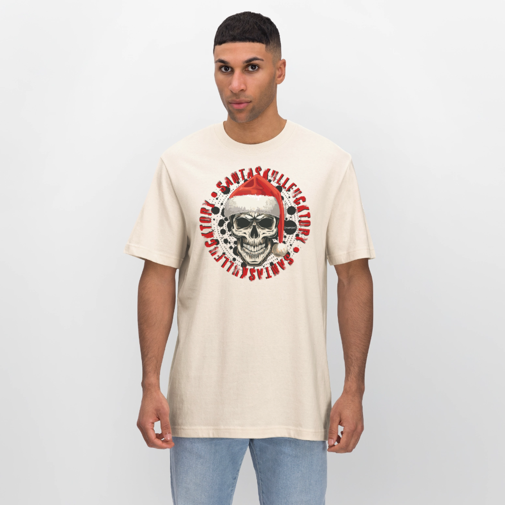 Unisex Bio-T-Shirt mit SANTASKULL FUCKTORY PRINT - Naturweiß 