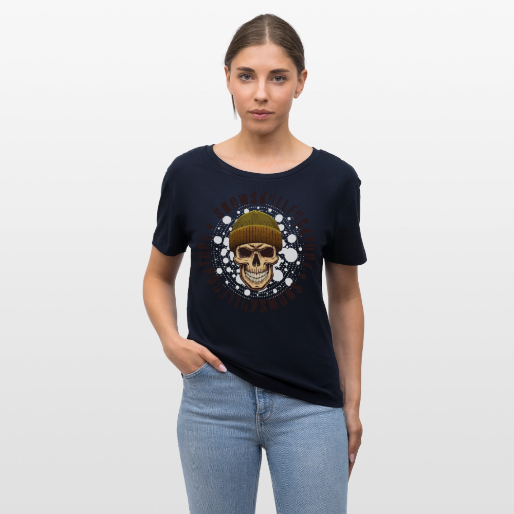 Frauen T-Shirt mit SNOWSKULL PRINT - Navy