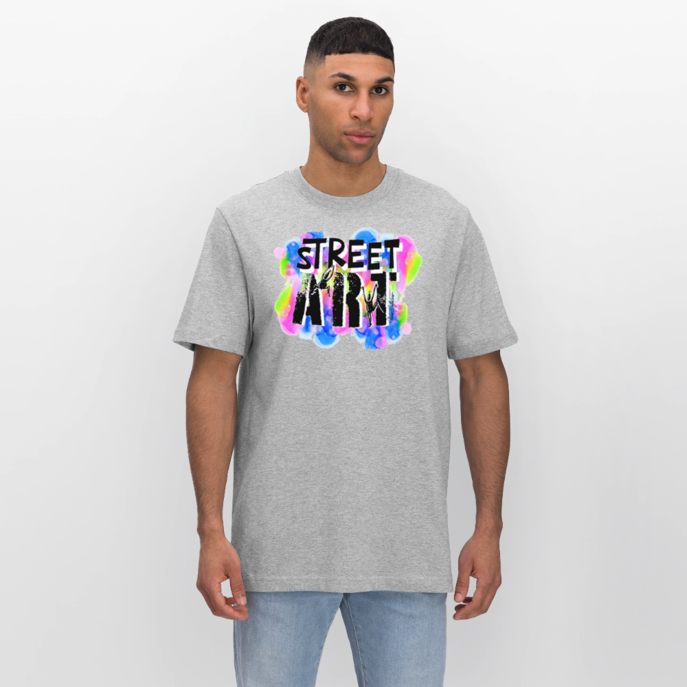 Unisex Bio-T-Shirt mit STREET ART PRINT - Grau meliert