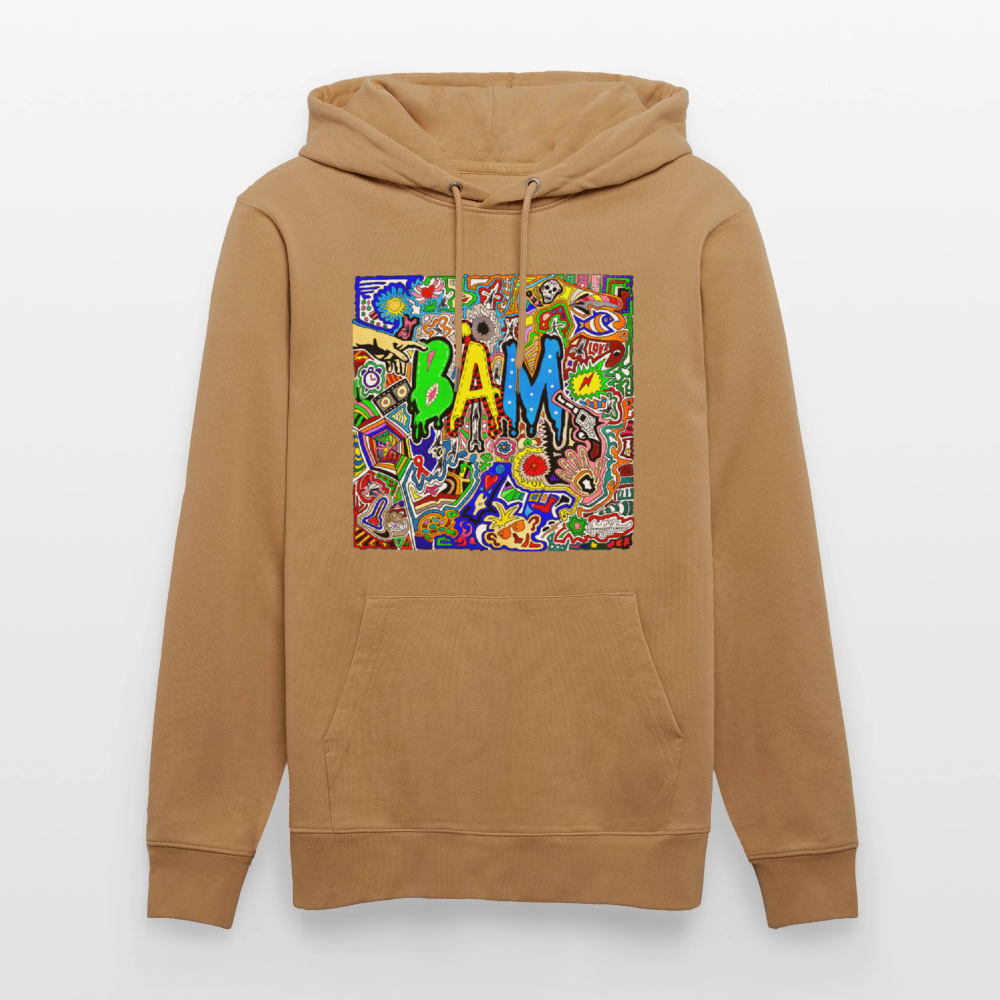 Unisex Bio-Hoodie mit BÄM PRINT - Karamell 