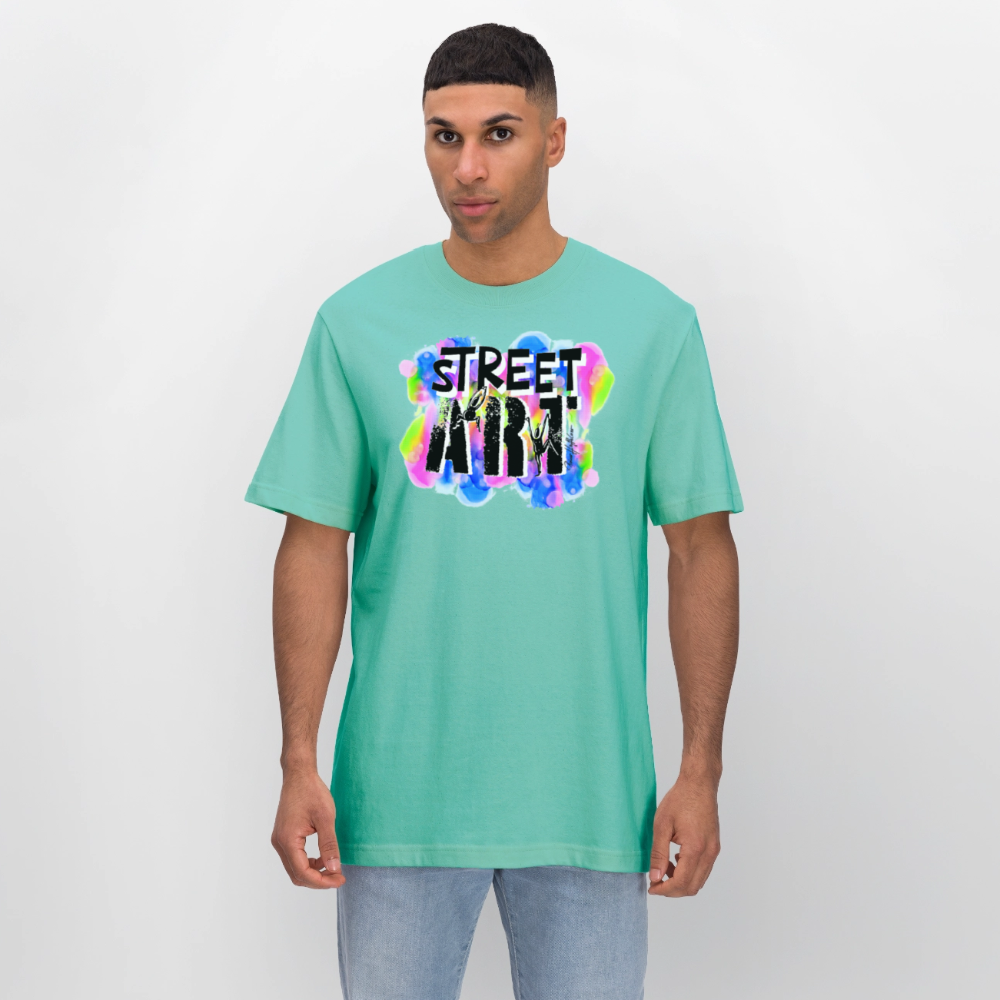 Unisex Bio-T-Shirt mit STREET ART PRINT - Poolblau