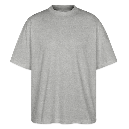 Oversized Unisex T-Shirt mit STEELPUNK PRINT Rückseite - Grau meliert