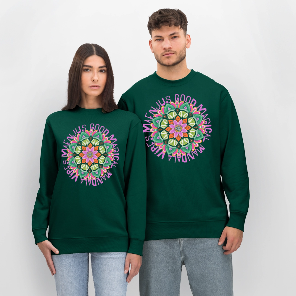 Unisex Bio-Sweatshirt mit MANDALA VIBES PRINT - Forest
