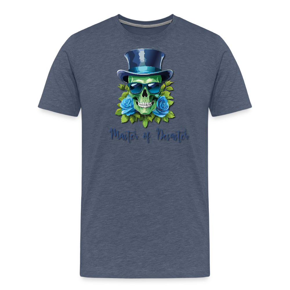 Männer Premium T-Shirt mit MASTER OF DESASTER PRINT - Blau meliert