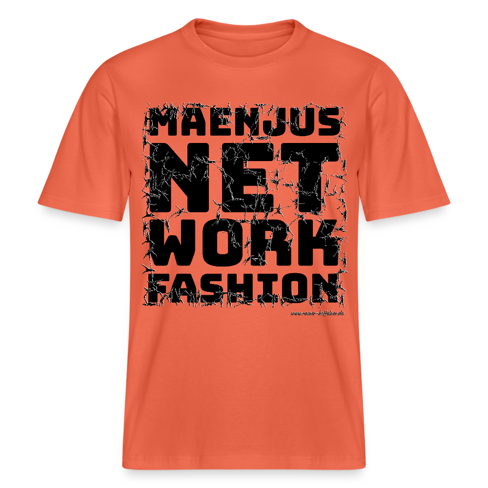 Unisex Bio-T-Shirt mit MAENJUS NETWORK FASHION PRINT - Hellrot