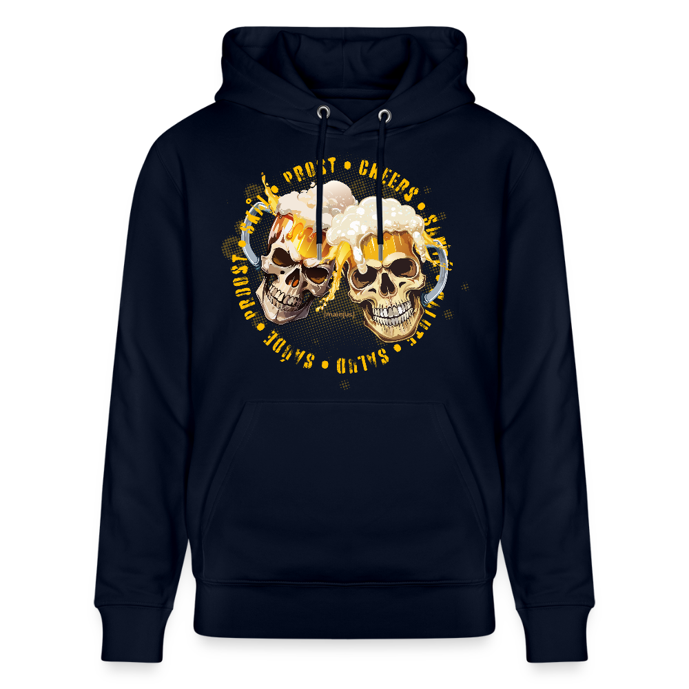 Unisex Bio-Hoodie mit OKTOBERFEST SKULL BOY PRINT - Navy