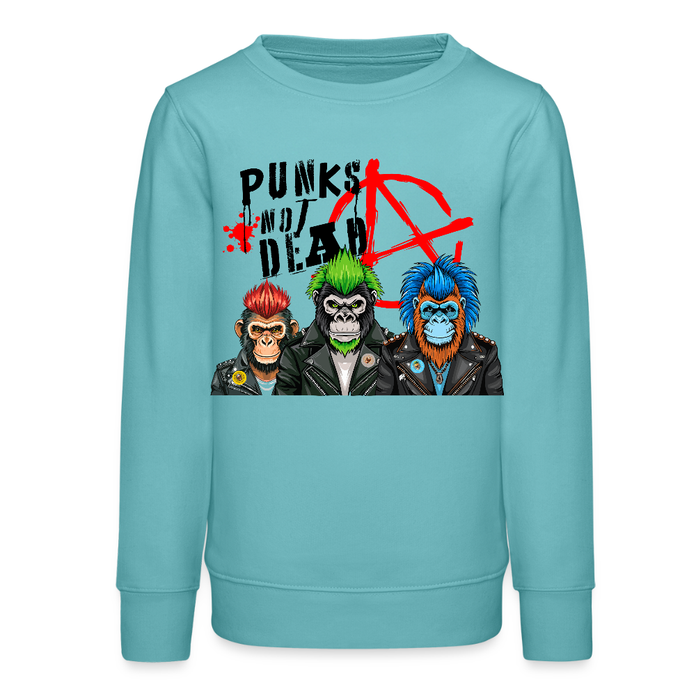 MNJS TEENS Bio Sweatshirt mit PUNKS NOT DEAD PRINT - Pastelltürkis