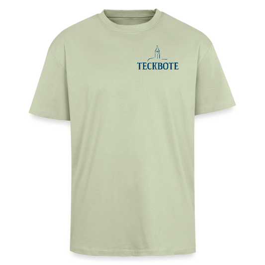 Heavy Oversize T-Shirt mit TECKBOTE PRINT - Leichtes Salbeigrün 